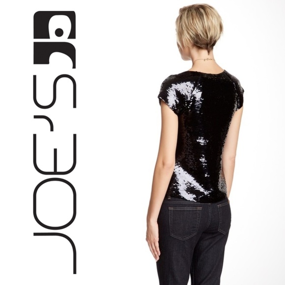 Joe’s Jeans Black Sequin Top Size Small like new - Picture 2 of 8